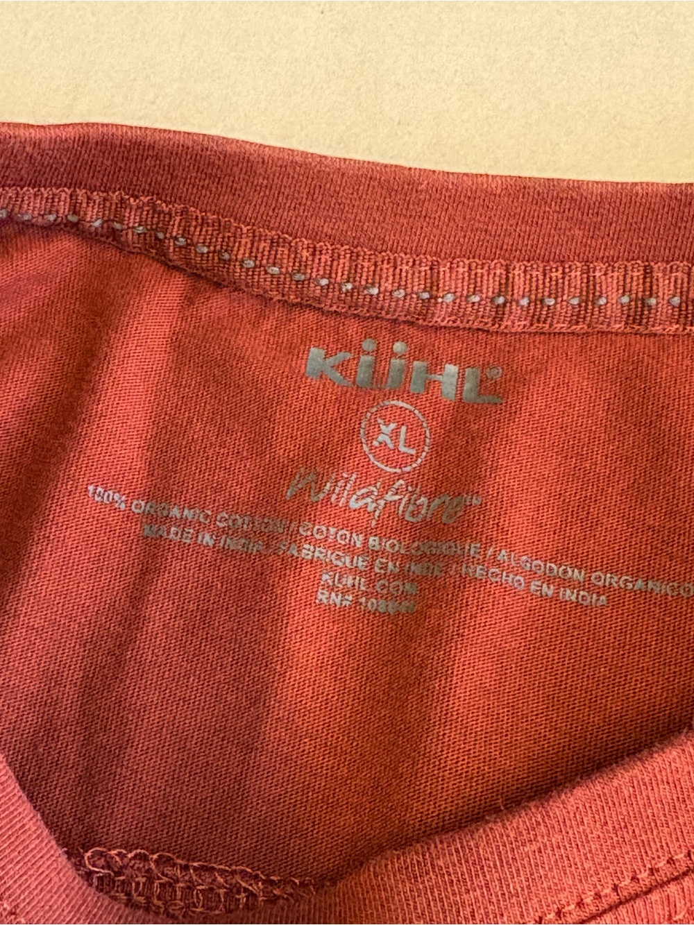 KÜHL Wildfibre Men’s XL Short Sleeve Shirt Rust Red Organic Cotton Outdoor - Picture 7 of 7
